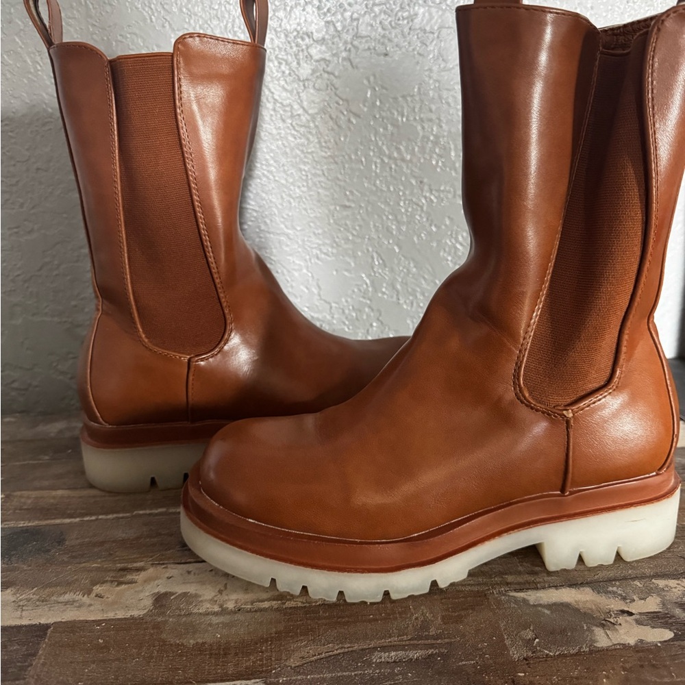 Brown Leather Chelsea Boots